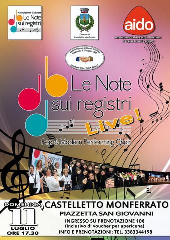 Concerto "Le Note sui Registri Live", domenica 11 luglio 2021